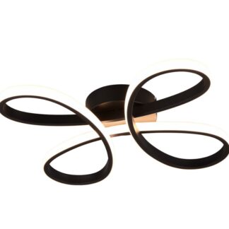 Czarna lampa sufitowa LED FLY o mocy 22W i średnicy 40 cm