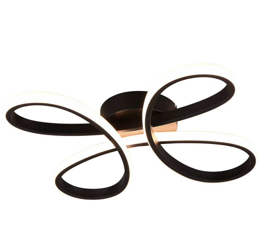 Czarny sufitowy plafon LED FLY o mocy 22W i średnicy 40 cm