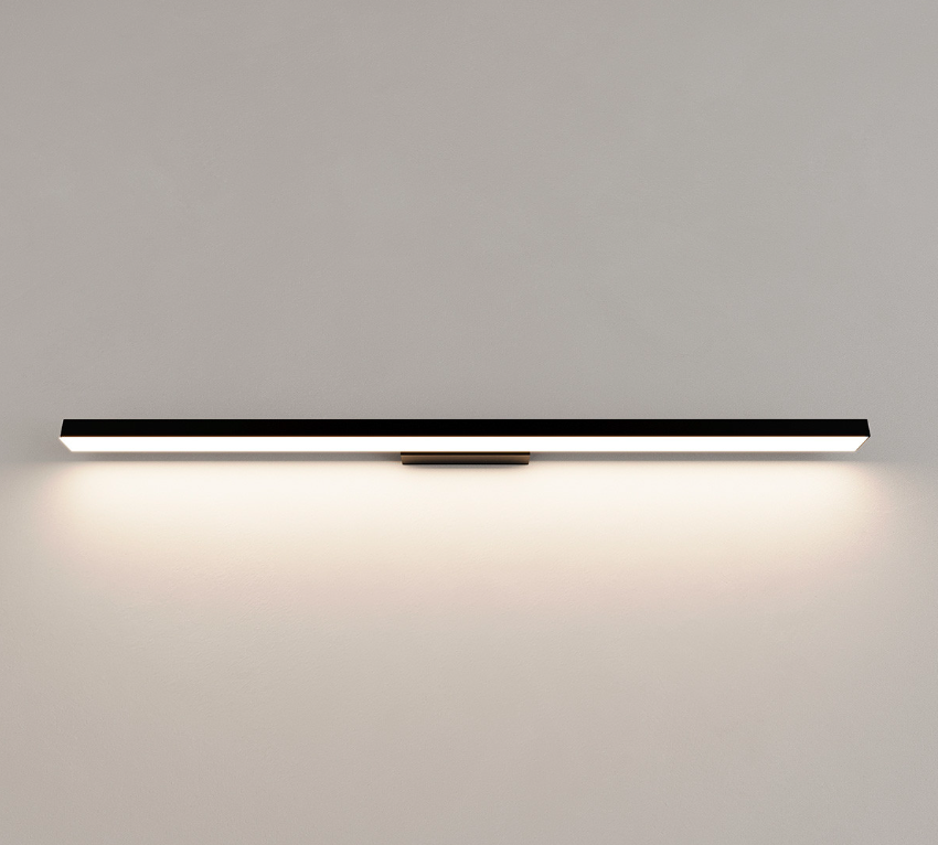 Czarny nowoczesny kinkiet łazienkowy Aqua LED CCT IP44 o długości 92 cm