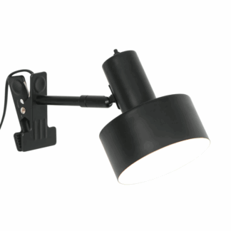 Czarny kinkiet zaciskowy Matis z regulowanym kloszem