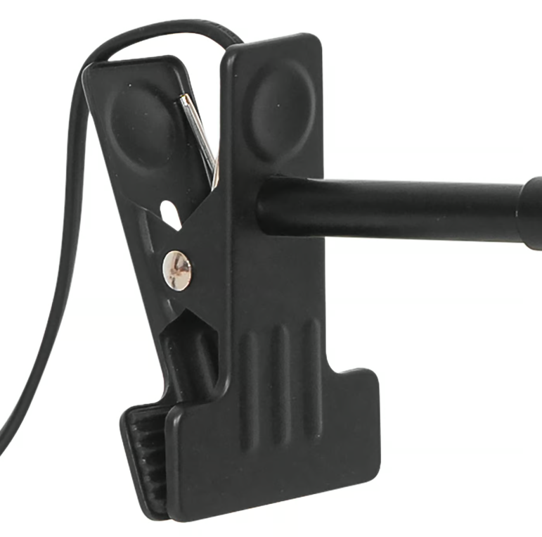 Czarny kinkiet zaciskowy Matis z regulowanym kloszem