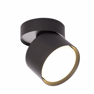 Czarny sufitowy spot Kendal z ruchomym źródłem światła GX53