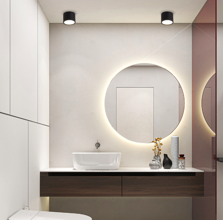 Czarna natynkowa lampa sufitowa Kendal, spot IP65 GX53