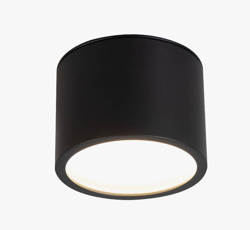 Czarna natynkowa lampa sufitowa Kendal, spot IP65 GX53