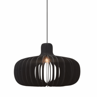 Wiszący drewniany żyrandol Hazo w kolorze czarnym o średnicy 65 cm