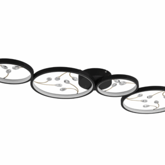 Czarny żyrandol Groovy 4 z kryształkami o mocy 37W w eleganckim wykończeniu