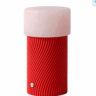 Czerwona lampka stołowa Rizzo Sapelly z kamiennym wykończeniem, wykonana w technologii druku 3D