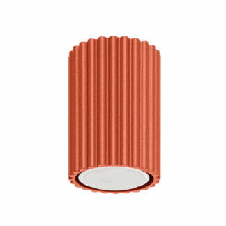 Czerwona sufitowa lampa natynkowa Karbon w kształcie tuby