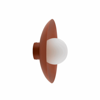 Ceglastoczerwony kinkiet Slate – kopułowy z kulistym elementem