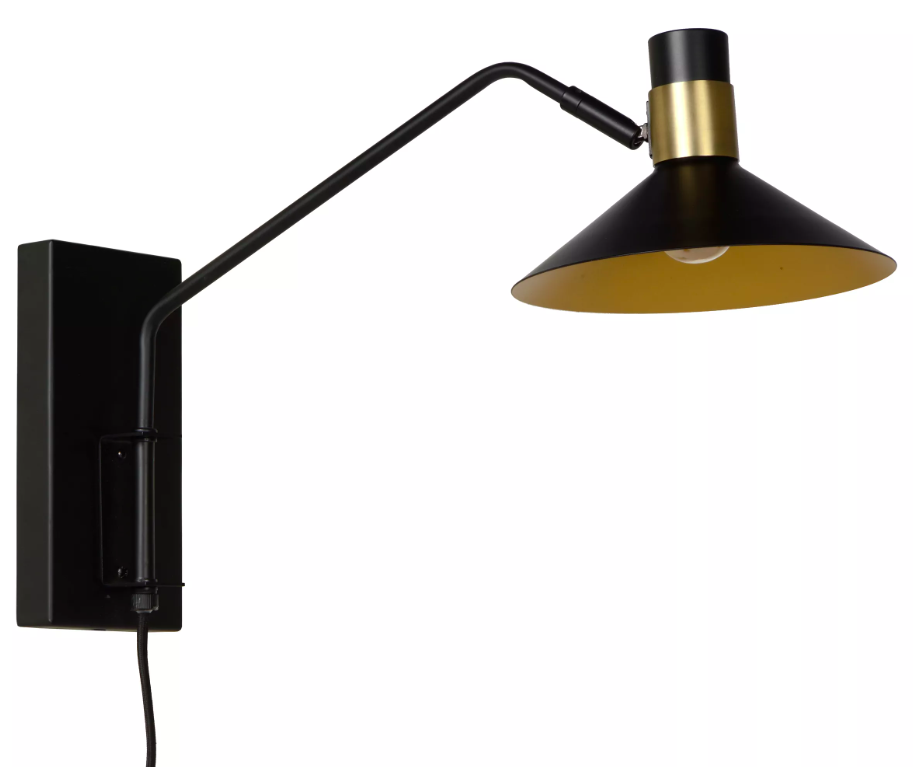 Ścienny kinkiet Pepjin z regulacją i ozdobnym kablem