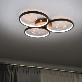 Dekoracyjny żyrandol LED Groovy 3 o mocy 30W z ozdobnymi szkiełkami