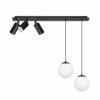 Nowoczesna wisząca lampa sufitowa Albio z reflektorami i kulistymi detalami