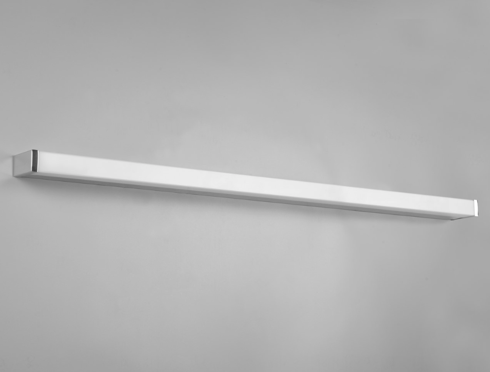Srebrny kinkiet Fabio LED 120 cm do lustra łazienkowego, odporny na wilgoć (IP44)
