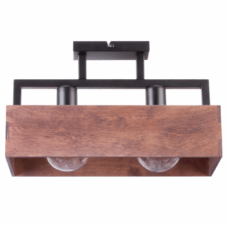 Industrialna drewniana lampa sufitowa Boxon 2