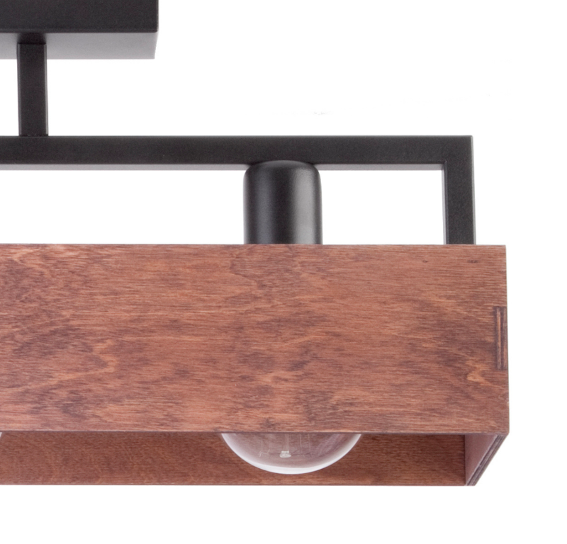 Loftowa lampa sufitowa Boxon 3 z drewna
