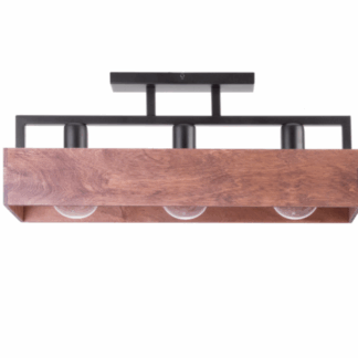 Loftowa lampa sufitowa Boxon 3 z drewna