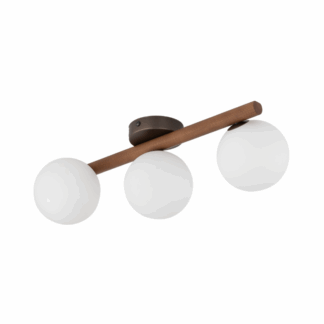 Trzyramienna lampa sufitowa Estera z drewna w kolorze orzecha