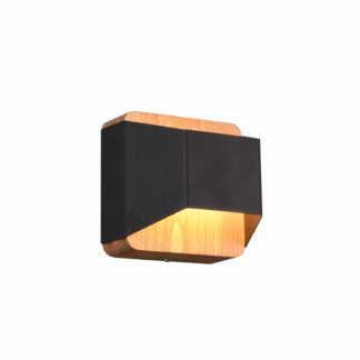 Czarny drewniany kinkiet Arino LED na korytarz
