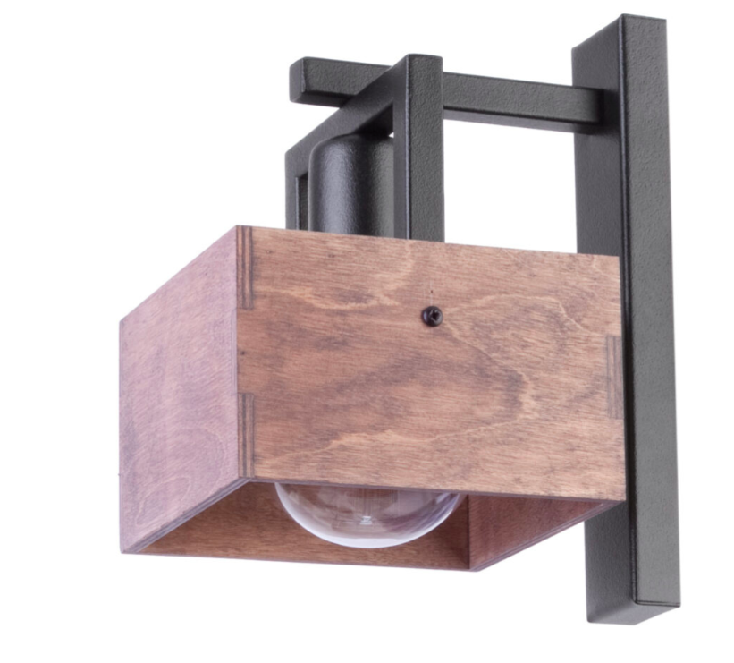 Loftowy kinkiet Boxon z drewna od Ardant Studio