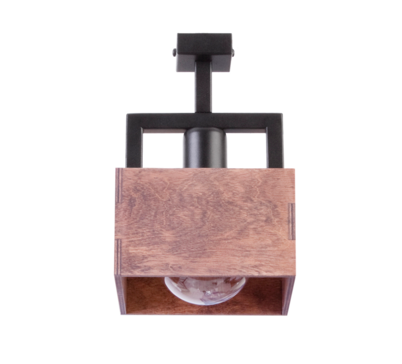 Drewniana lampa sufitowa Boxon w stylu loft