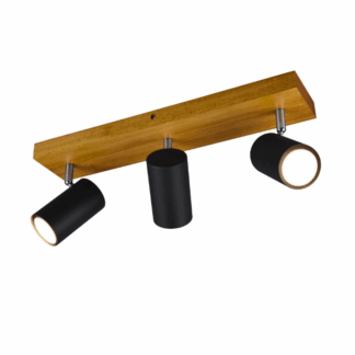 Drewniana lampa sufitowa z trzema reflektorami Marley Trio