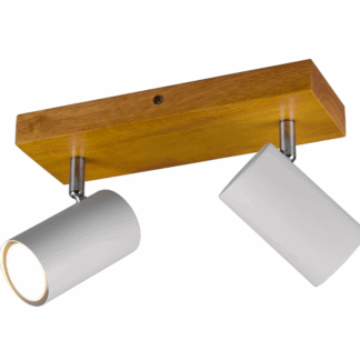 Regulowany plafon drewniany Marley 2 z białymi spotami