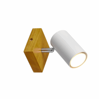 Drewniany reflektor Marley z białym kloszem