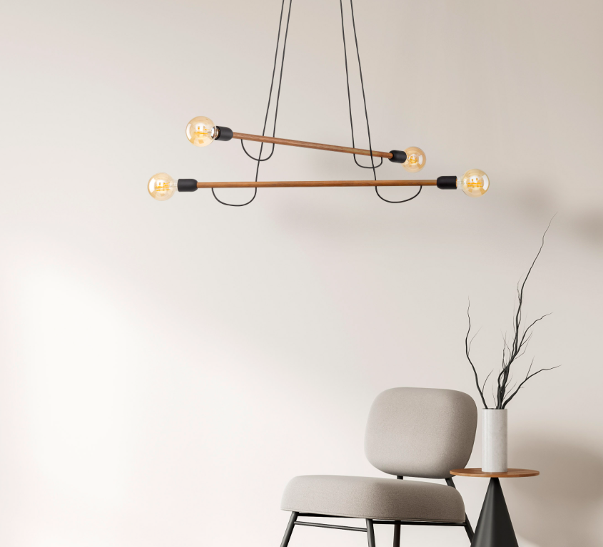 Drewniane żyrandole