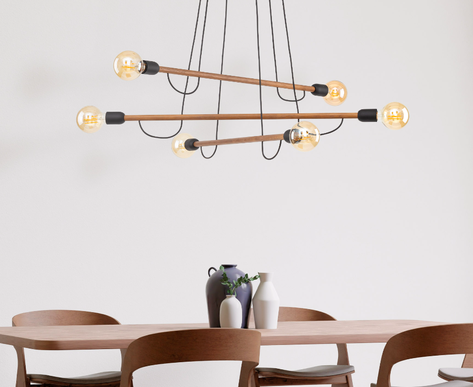 Drewniane lampy sufitowe