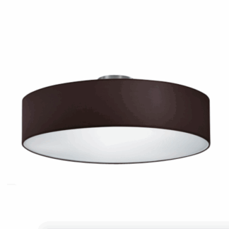 Duża czarna plafoniera Hotel o średnicy 50 cm z klasycznym abażurem