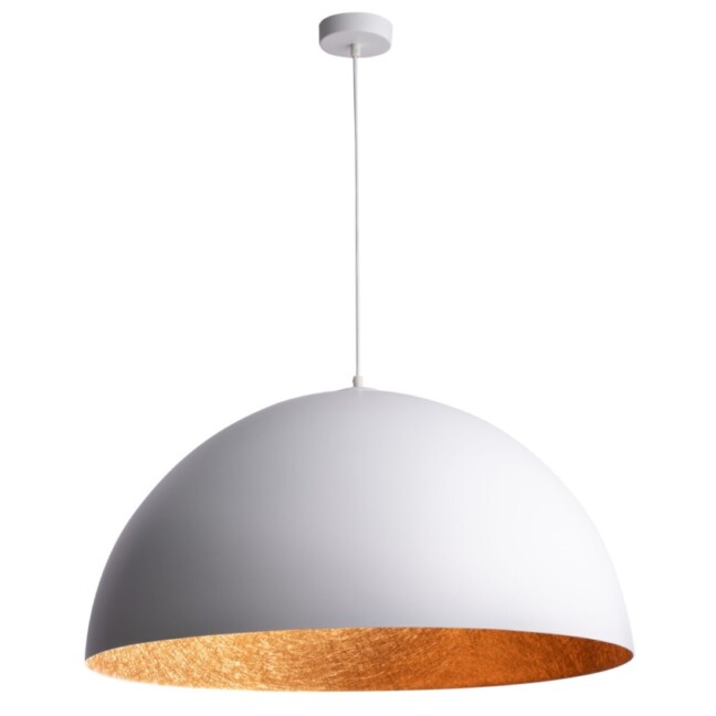 Duża wisząca lampa Sferoma 70 z miedzianym wnętrzem