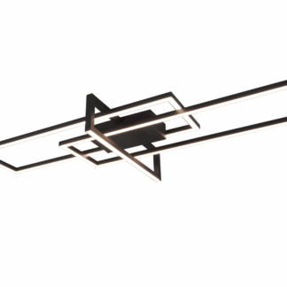 Duża czarna lampa sufitowa LED Salinas o mocy 34W i barwie światła 3000K