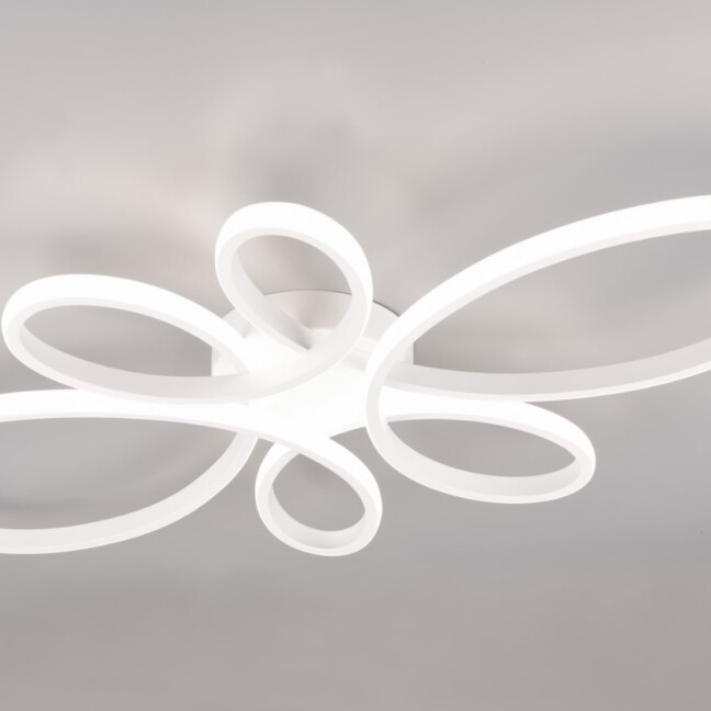 Duża biała sufitowa lampa LED FLY 32W o spiralnym kształcie