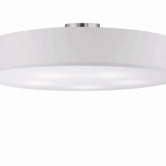 Duży plafon do salonu Hotel o średnicy 65 cm w klasycznym białym abażurze