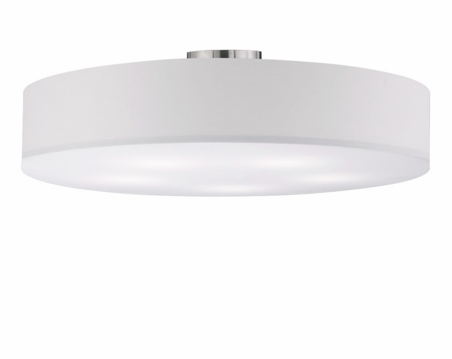 Duży plafon do salonu Hotel o średnicy 65 cm w klasycznym białym abażurze