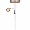 Stylowa stojąca lampa Burton z czarnej organzy do salonu