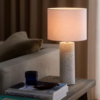 Biała stylowa lampa stołowa z lastryko Antiga