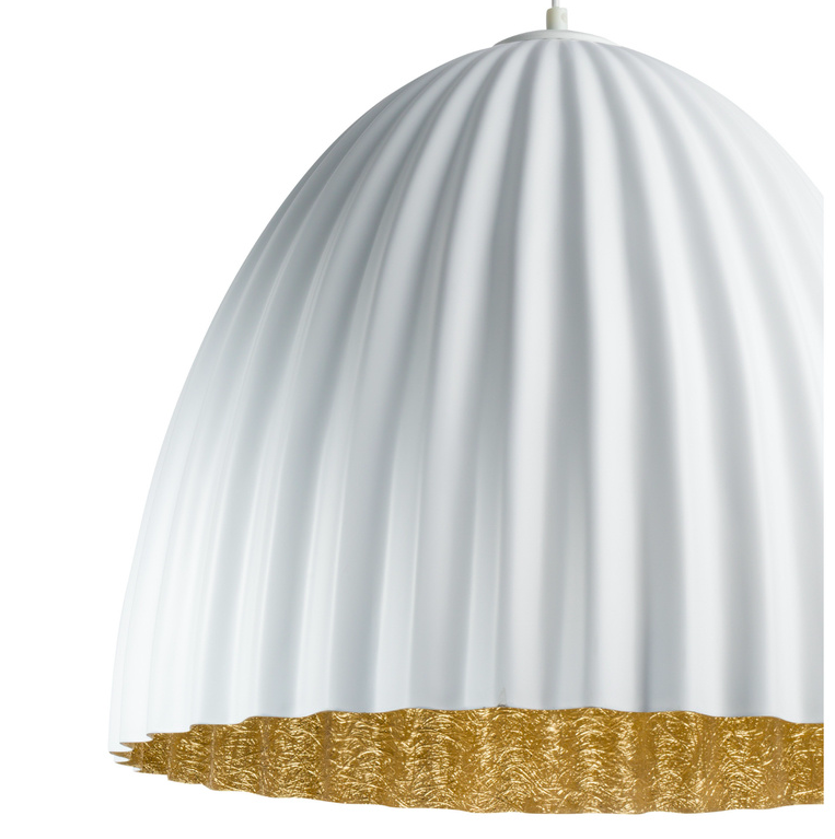 Stylowa biało-złota lampa wisząca Faselia do zawieszenia nad stołem