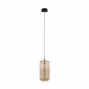 Elegancka wisząca lampa Marco z brązowym szklanym kloszem