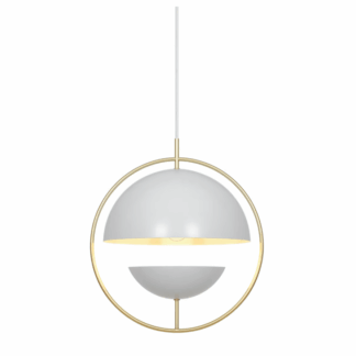 Stylowa lampa wisząca Tavia z dwiema półkulami rozpraszającymi światło