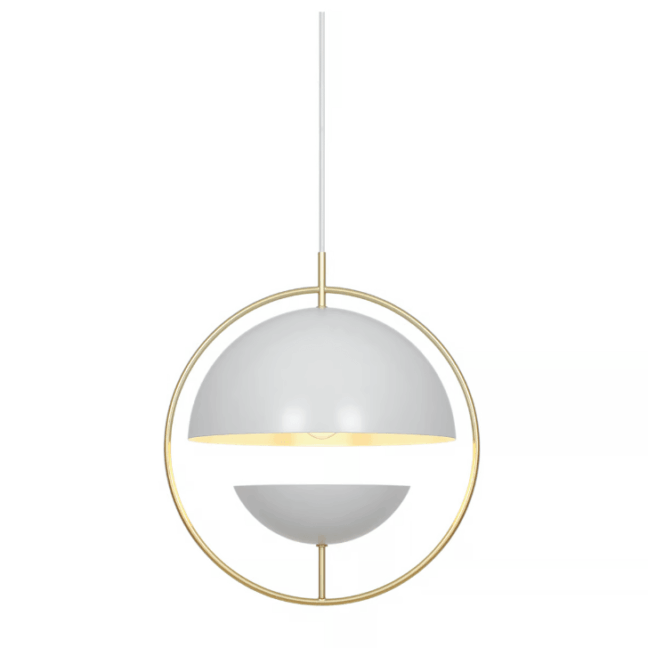 Stylowa lampa wisząca Tavia z dwiema półkulami rozpraszającymi światło