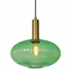Stylowa lampa sufitowa Maloto 30 z zielonego szkła do oświetlenia stołu