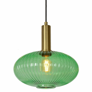 Stylowa lampa sufitowa Maloto 30 z zielonego szkła do oświetlenia stołu