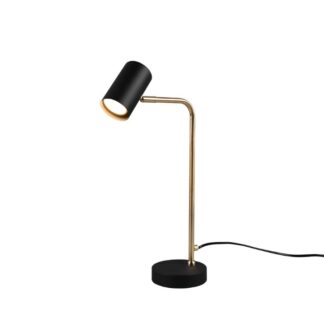 Stylowa nocna lampka Marley w czarno-złotych barwach