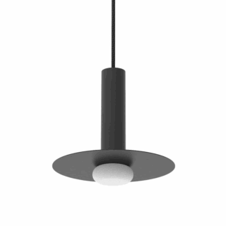 Elegancka i minimalistyczna lampa wisząca Reina LED w formie czarnego dysku