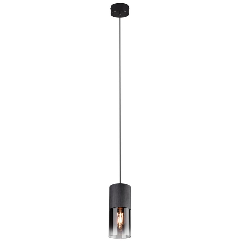 Elegancka wisząca lampa Robin z dymionego szkła