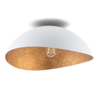 Stylowy biały plafon sufitowy Velaris 33 z miedzianym wnętrzem