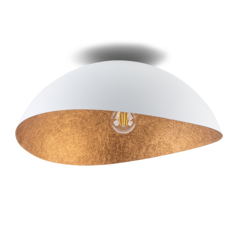 Stylowy biały plafon sufitowy Velaris 33 z miedzianym wnętrzem
