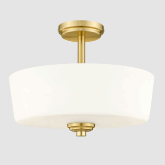 Stylowy plafon Aspen z ozdobnym szkłem w złotej ramie