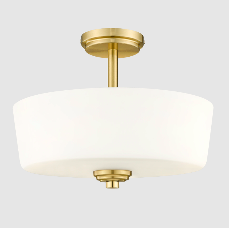 Stylowy plafon Aspen z ozdobnym szkłem w złotej ramie